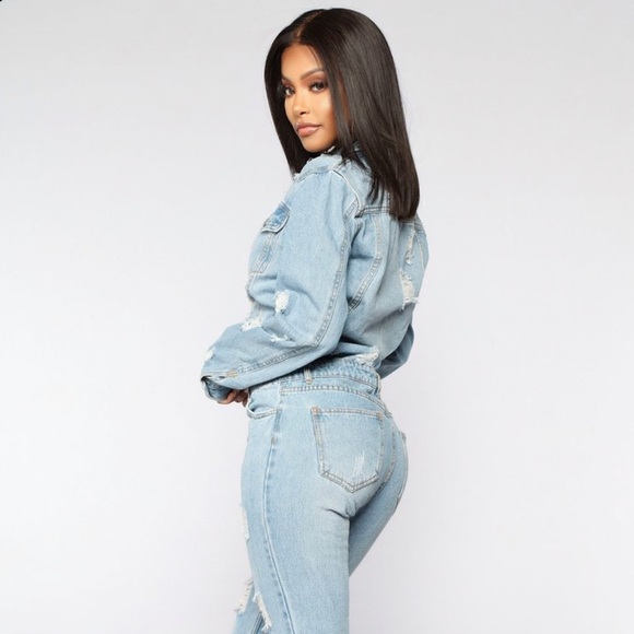 Distressed Denim Jumpsuit, Brand new with tags. - Picture 3 of 7